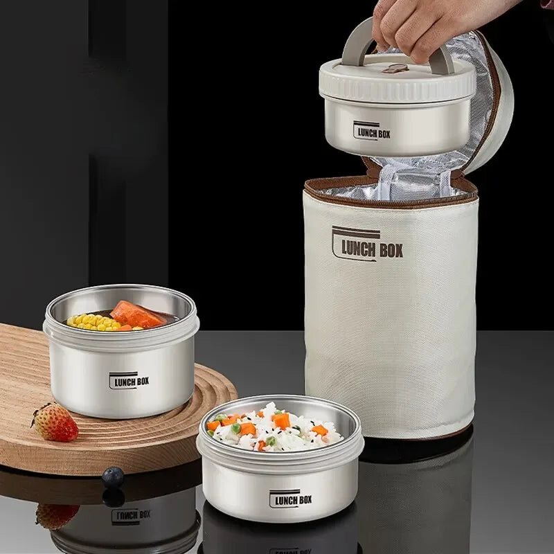 Lunch Box Portable Insulated Lunch Container Set Stackable Bento Stainless Steel Lunch Container - Luvia