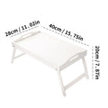 Bamboo Breakfast Bed Tray with Folding Legs - Perfect for Sofa, TV, Laptop or Snack Use - Serving Breakfast in Bed (Black/White) - Luvia