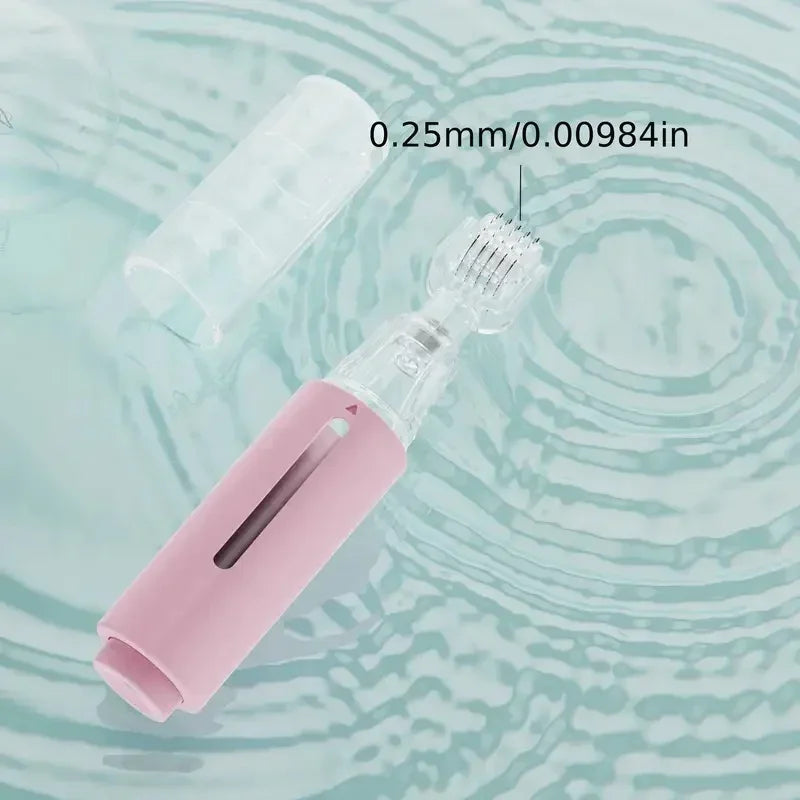 Aqua Derma Roller Microneedling Wtih 105 Fine MicroNeedles Serum Delviery Applicator Wheel Skin Beauty Lip Booster Nursing Tools - Luvia