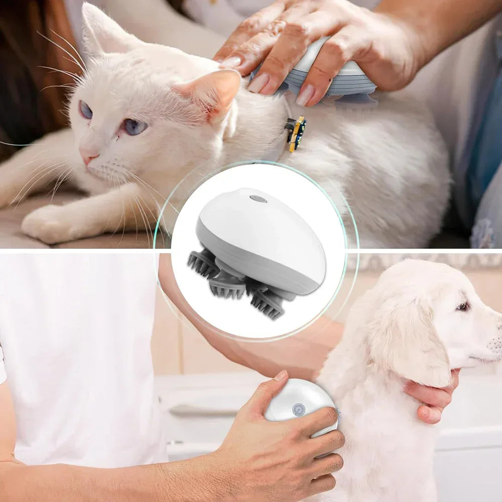 Electric Head Scalp Massager with 4 Kneading Massage Heads Body Deep Tissue Massager for Hair Growth Relaxtion and Cat Pet Claw - Luvia