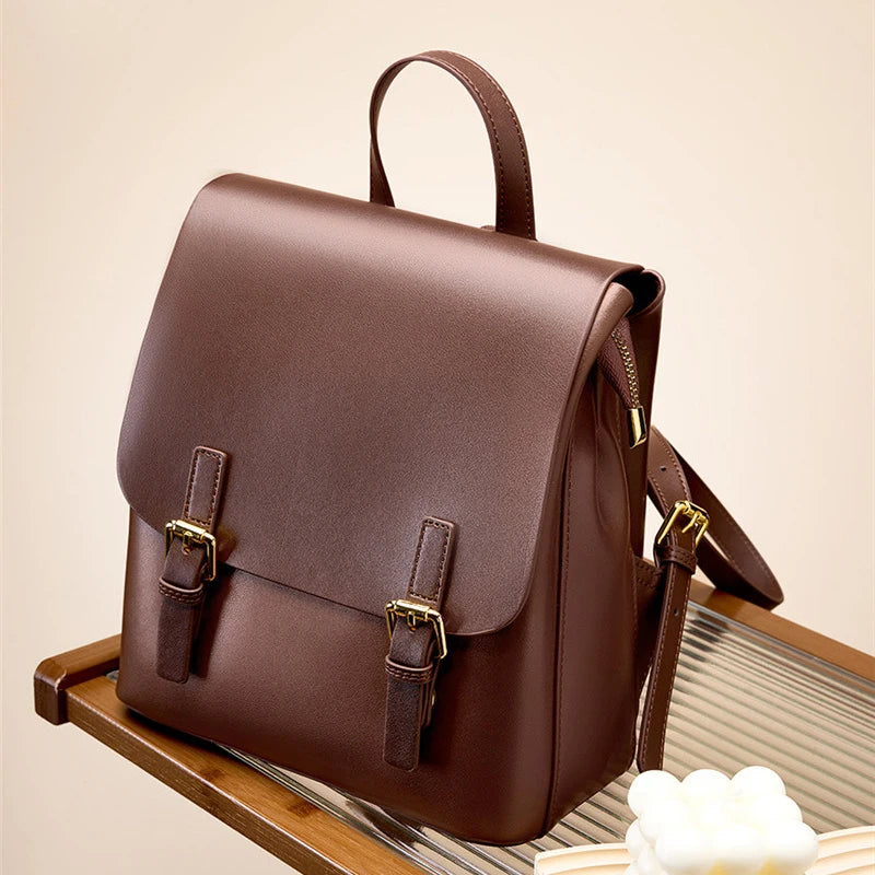 XMESSUN New Genuine leather Backpack for Women 2026 Fashion High Quality Lady Double Shoulder Large Capacity Travel Backpack