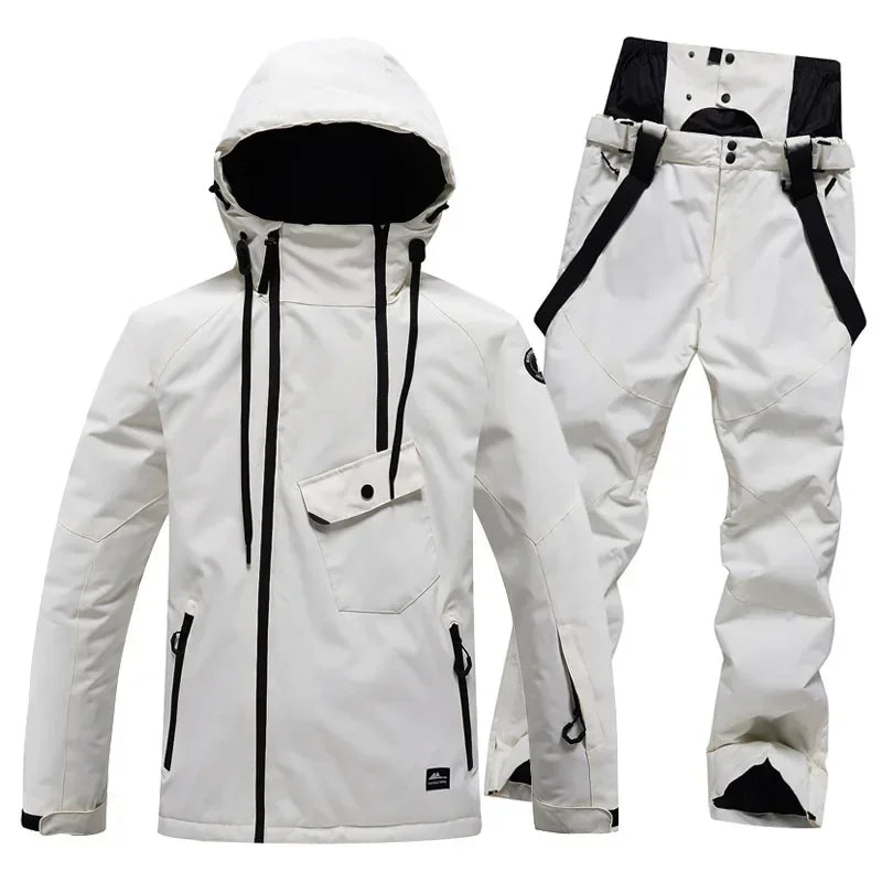 горнолыжный костюм  Ski Suit Snowboarding  Outdoor Snowsuit Waterproof Windproof Ice Jackets + Strap Pants