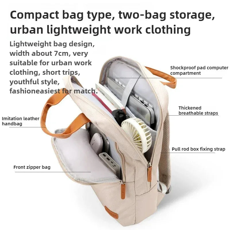 Laptop Bag 14 16 Inch Waterproof Backpack Large Capacity Portable Tablet Sleeve Case Handbag Briefcase Travel Student Women - Luvia
