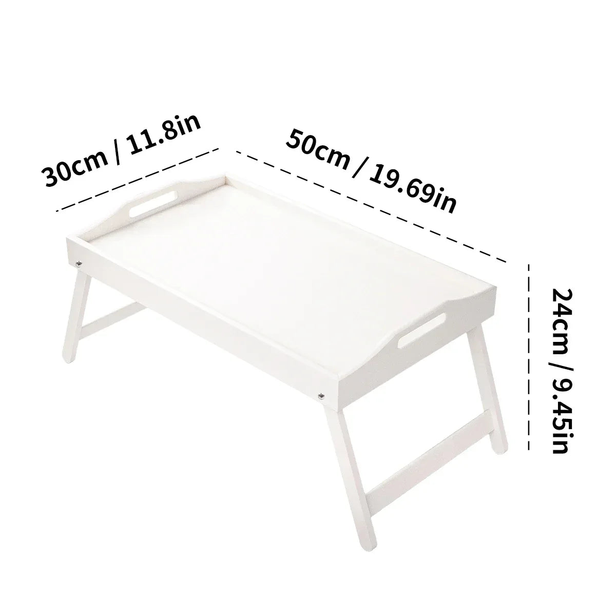 Bamboo Breakfast Bed Tray with Folding Legs - Perfect for Sofa, TV, Laptop or Snack Use - Serving Breakfast in Bed (Black/White) - Luvia