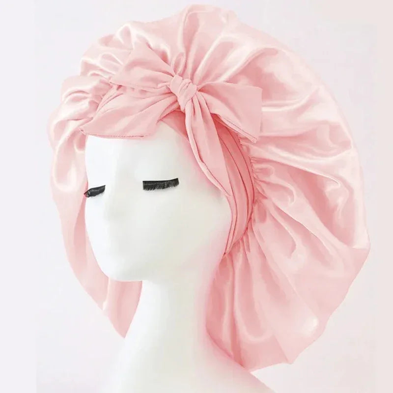Satin Silk Hair Bonnet | Adjustable Tie Band | Sleep Bonnet for Women Men | Unisex Protective Headwear - Luvia