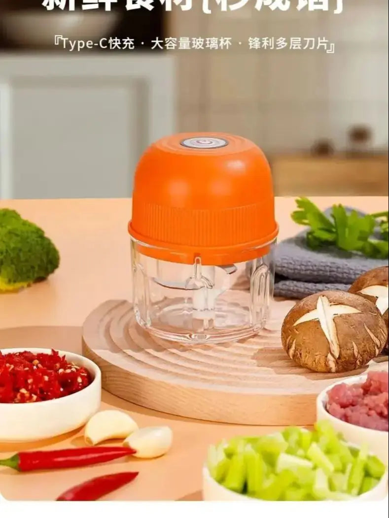 Electric Garlic Masher Garlic Mashing Machine 260ML Meat Grinder Onion Vegetable Crusher Kitchen Mini Blender