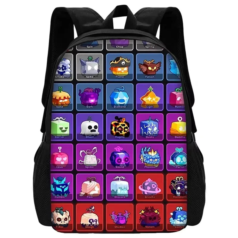 Child School Cartoon Blox Fruits Backpack With Shoulder Bag Pencil Bags School Bags for Boys Girls Best Gift