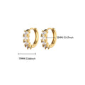 Cubic Zirconia Round Hoop Earrings - Stainless Steel - Luvia
