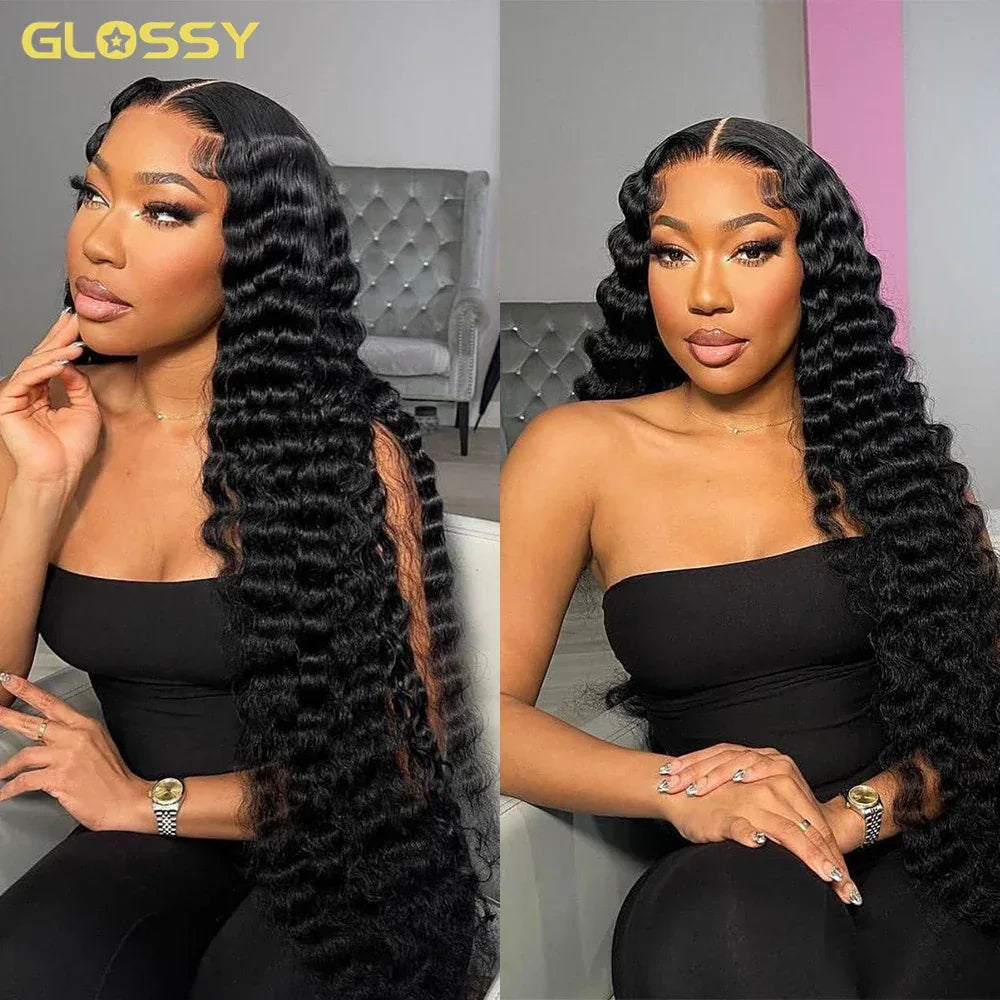 300 Density Loose Deep Wave 13x6 Hd Lace Front Human Hair Wig For Women Brazilian Curly Glueless Wigs On Clearance Sale 30 inch - Luvia