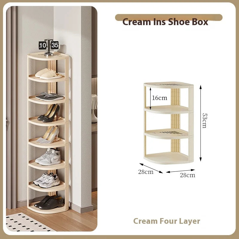 Multi layer shoe rack, space saving, household simple shoe cabinet, economical, door crevice, large capacity storage rack