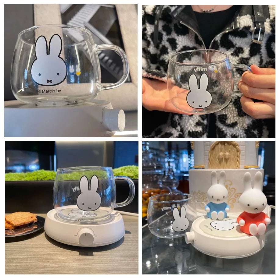 Miffy Cup Heater Coffee Mug Warmer Timer Heating Coaster Smart Thermostatic Heating Pad Hot Plate Hot Milk Coffee Cup Warmer