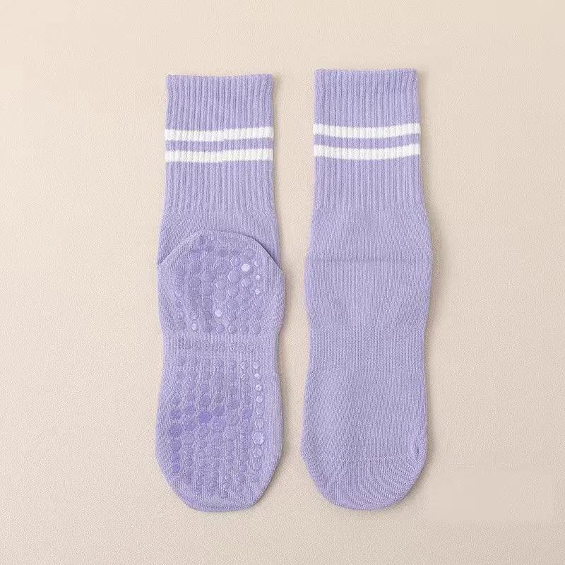1 Pair Women's Yoga Socks with Silicone Grips Non Slip Fitness Socks for Pilates Dance and Workout Anti Slip Sports Socks - Luvia