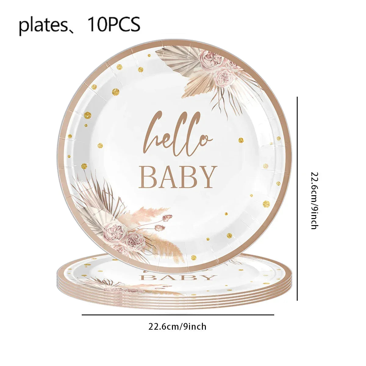 kit Kids Birthday Party Balloons Hello Baby Boy Girl DIY Cake Topper Paper Tableware 1st Birthday Party Baby Shower Decorations - Luvia