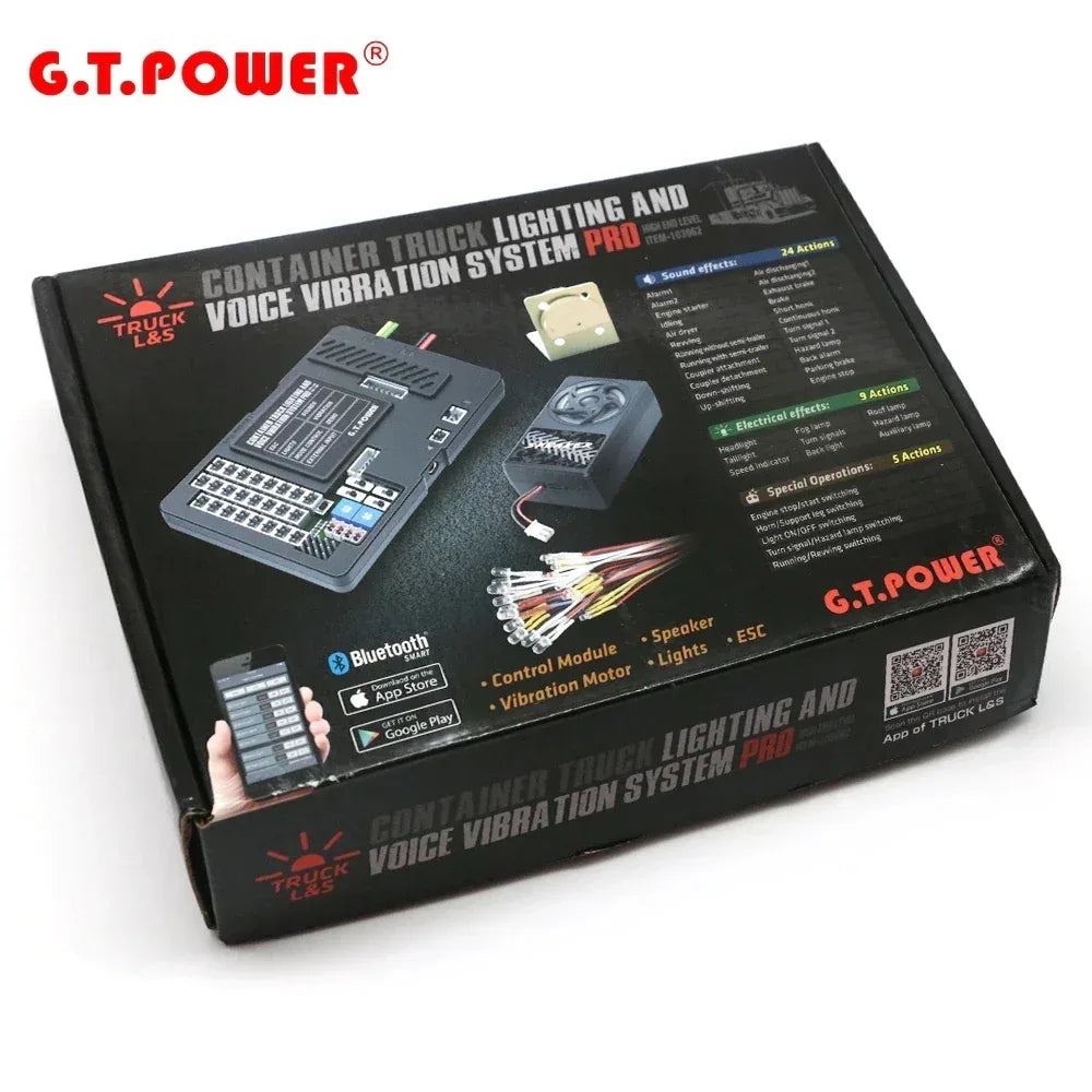 G.T.POWER Container Truck Lighting and Voice Vibration System Pro 30A For Tamiya RC4WD Tractor RC Truck Trx4 Toys New Year Gift - Luvia