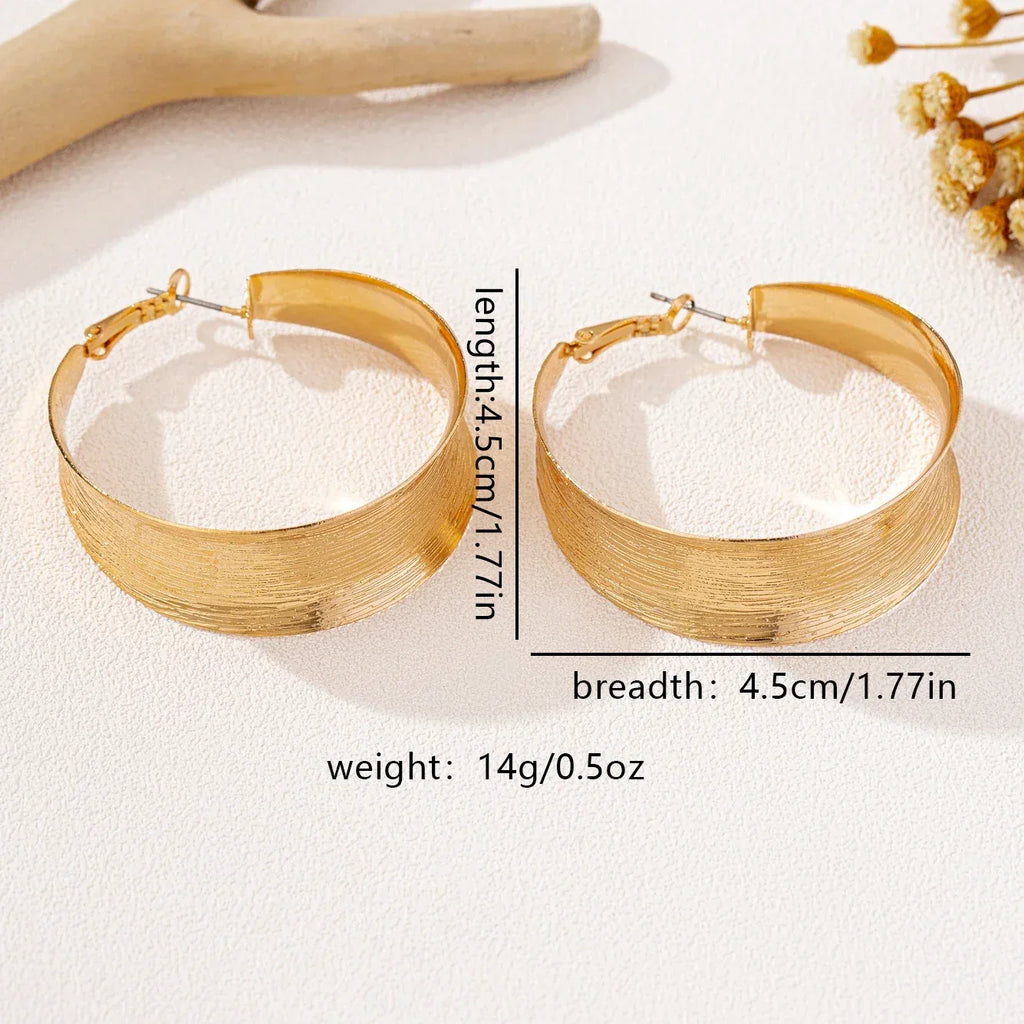 A Pair of Women's Earrings, Simple and Fashionable Brushed Craft Earrings, Suitable for Daily Wear and Vacation - Luvia