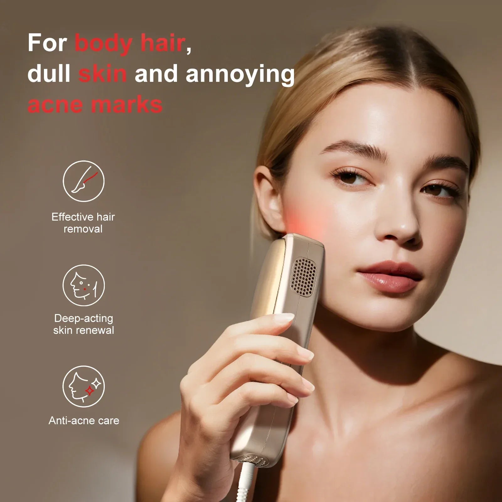 ANLAN IPL Hair Removal Unlimited Permanent Hair Removal 26J Laser Painless ICE Cooling Smart Hair Removal Device For Face Body - Luvia