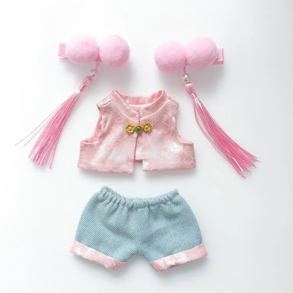 Only Clothes for Labubu15/17cm Doll Clothes Elegance Ancient Style Tang Suit Cute New Year Clothes Chinese Style Suit Party Gift - Luvia