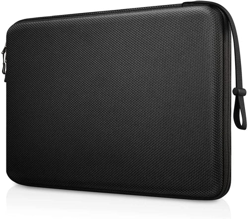 13 14 15.6 inch Laptop Sleeve Bag Shockproof Computer Bag Waterproof EVA Protective Carrying Case Black with Straps - Luvia