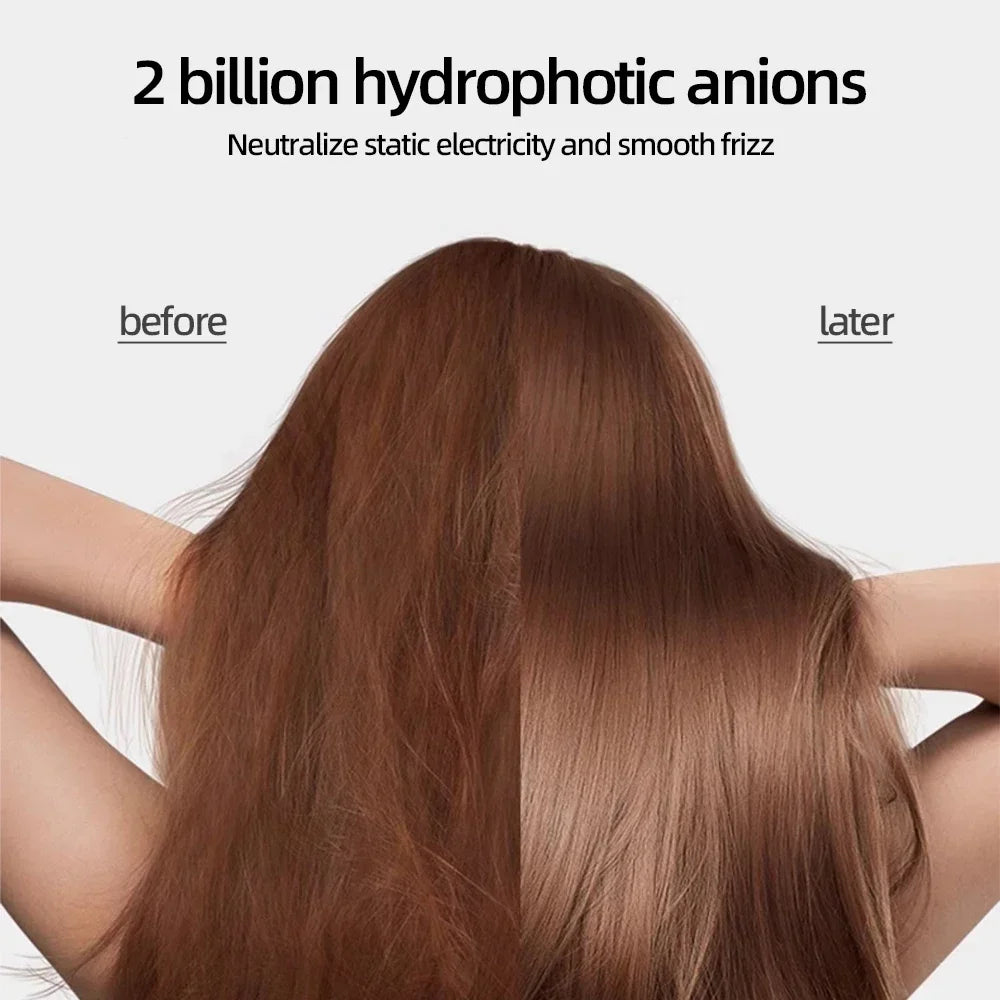 2025 Professional Leafless Hair Dryer Negative Ion Attachment Negative Ion Salon Tool Home Travel Portable Electric Hair Dryer