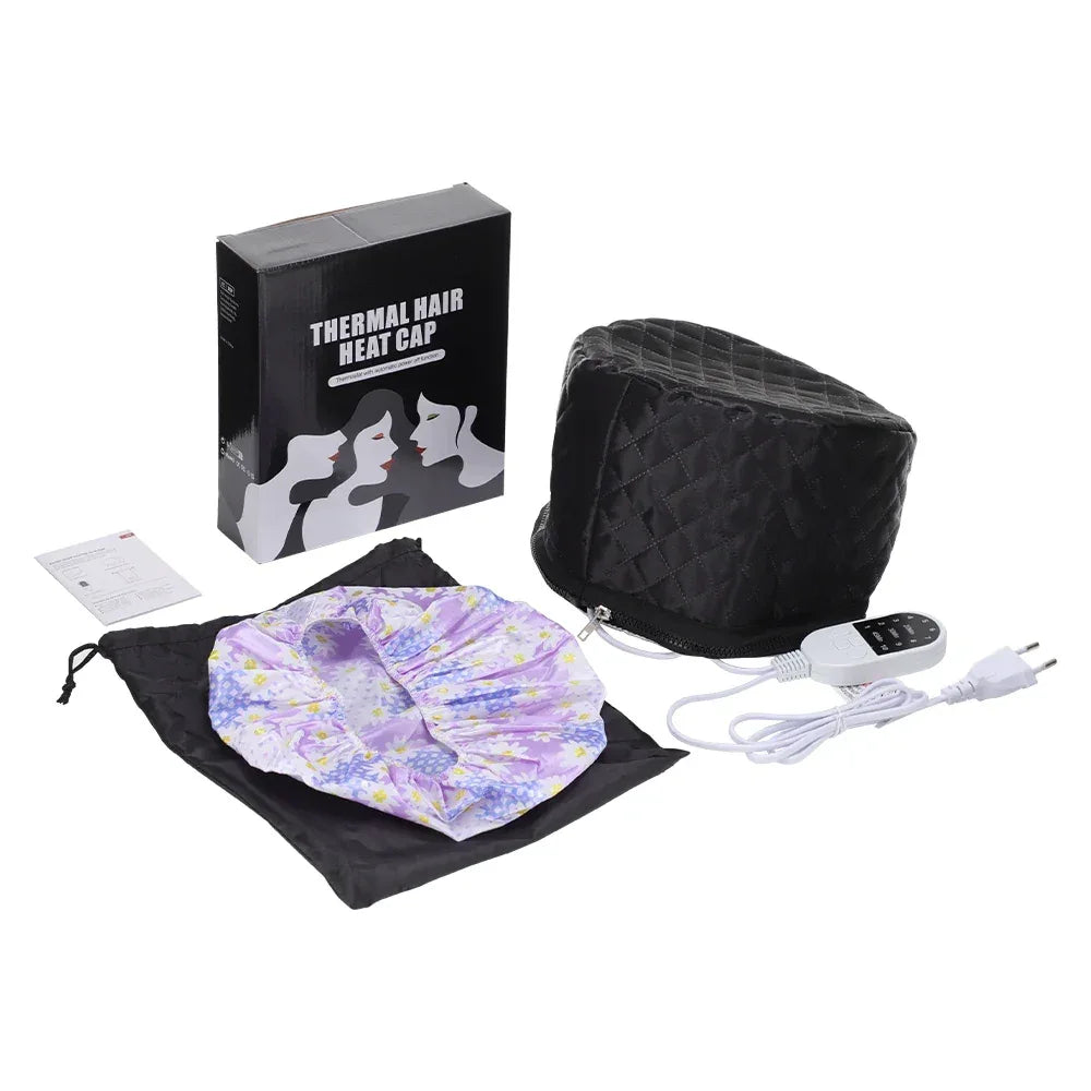 Hair Steamer Cap Electric Hair Heating Cap Thermal Treatment Hat Self-heating SPA Cap Nourishing Hair Home Spa Salon Tool﻿ - Luvia