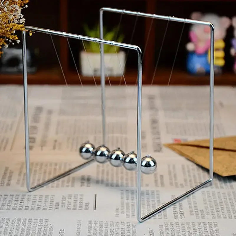 Newton's Cradle Steel Balance Ball Newton Ball Physics Science Desk Table Decor Metal Ball home decor - Luvia