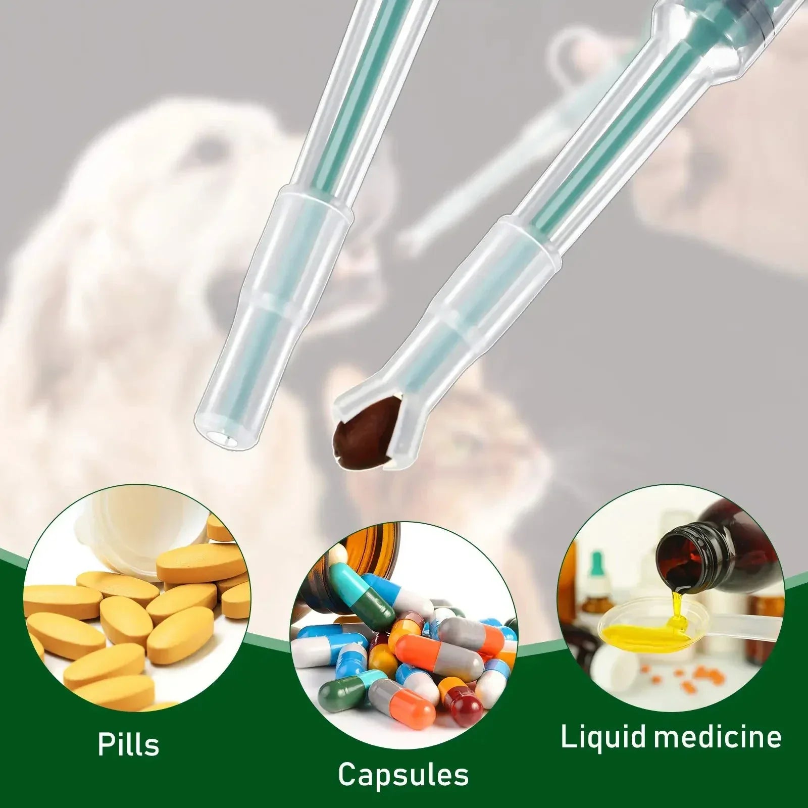 Pet Medication Dispenser, Pressing Feeding Stick for Cats and Dogs, Eating Pills, Pills, Medication Artifacts, Pet Sickness Care - Luvia