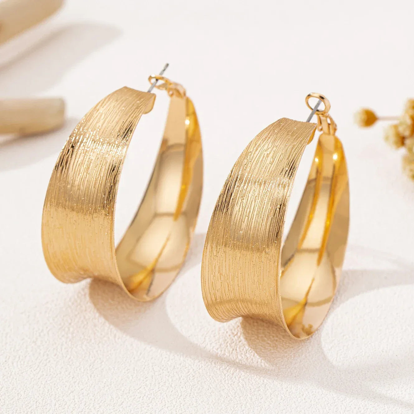 A Pair of Women's Earrings, Simple and Fashionable Brushed Craft Earrings, Suitable for Daily Wear and Vacation - Luvia