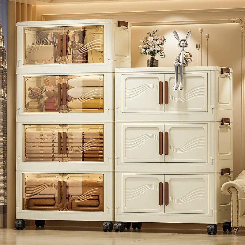 Foldable Storage Box with Clear Door - Spacious, Durable, and Easy-to-Assemble - Ideal for Organizing Clothes, Books, Toys, and - Luvia