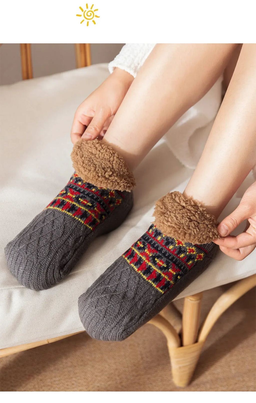 Super Warm Winter Non-slip Floor Socks Women Men Snow Socks Sleep Carpet Socks Slippers Socks Women Velvet Boot Unsiex Home Wear - Luvia