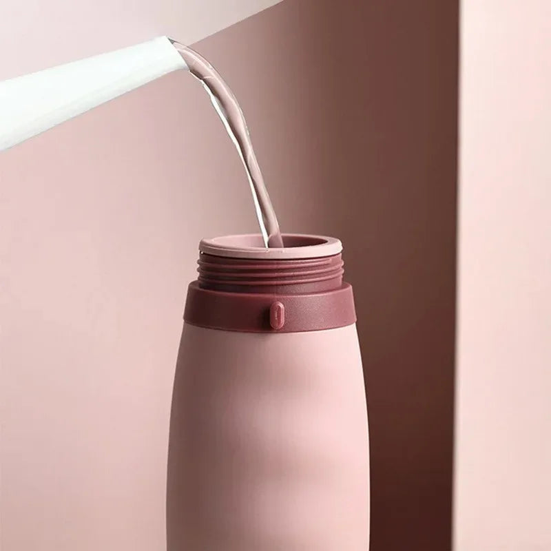 600ml Foldable Water Bottles Soft Flask Sports Drinking Water Bag Collapsible Portable Outdoor Running Camping Travel BPA Free - Luvia