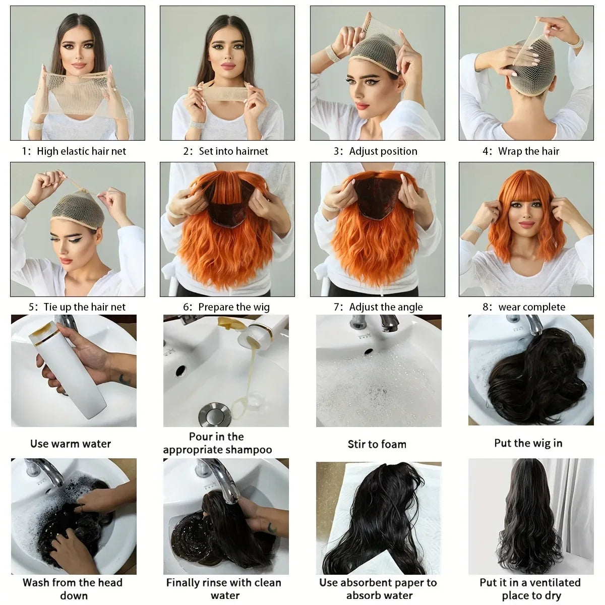[Heat Resistant Wig] Elegant Heat Resistant Long Curly Wave Wig with Bangs | Synthetic Hair, Suitable for Beginners, Ideal for D - Luvia