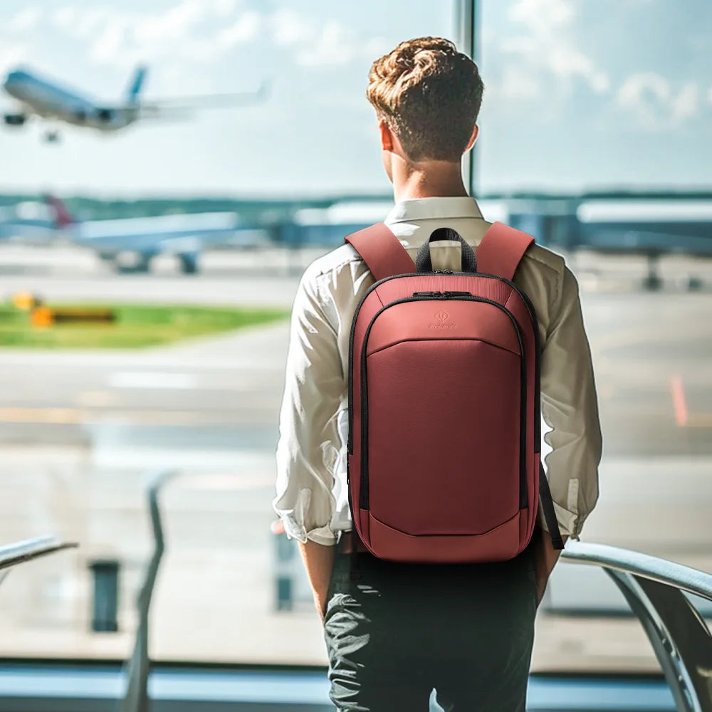 HcanKcan Fashion Men's Backpack Lightweight Expandable Backpack for Men 17.3 Inch Laptop Travel Daypack with USB Port School Bag