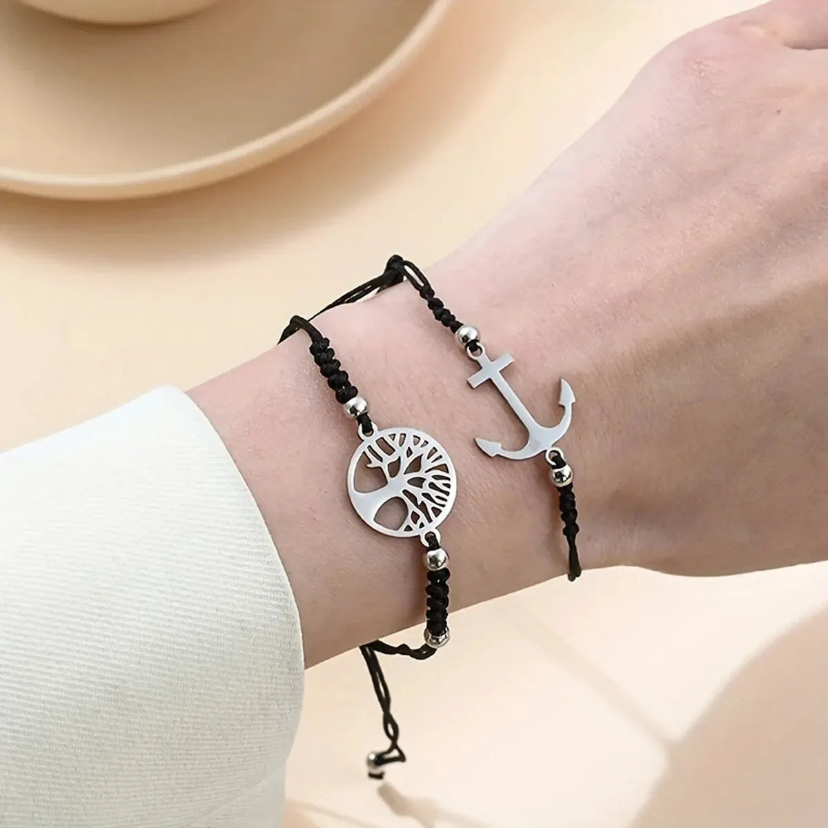 12pcs/set Stylish Stainless Steel Braided Charm Bracelet for Men - Perfect for Daily Wear and Gifting to Family and Friends - Luvia