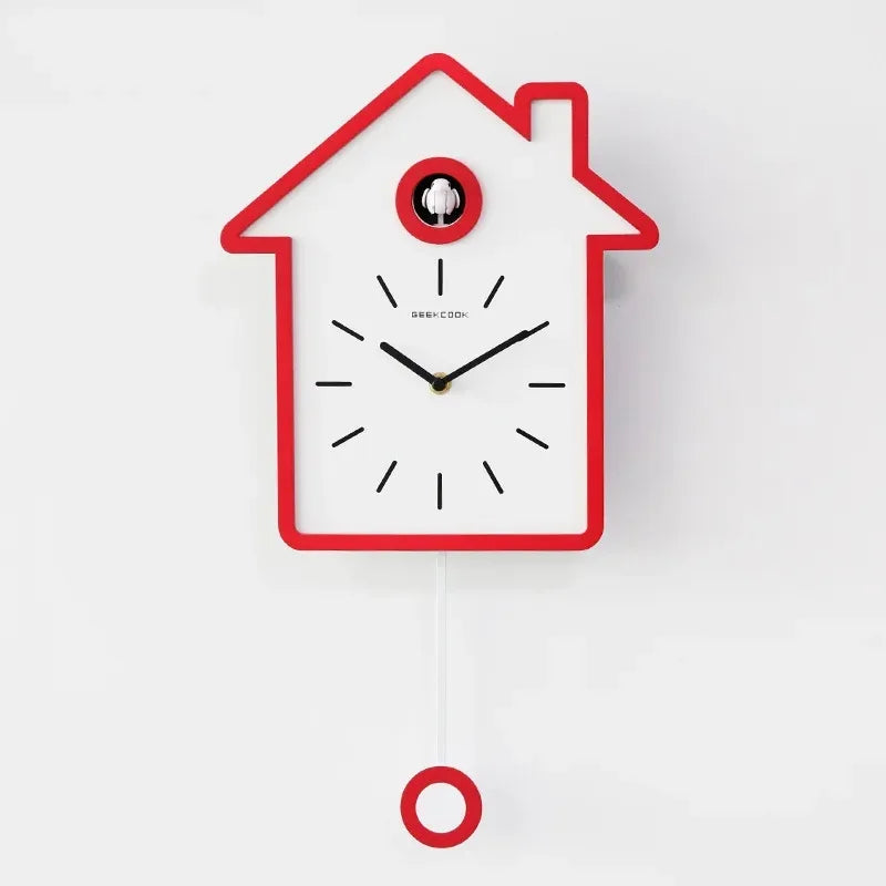 Minimalist Cuckoo Clock Modern Silent Electronic Clock for Living Room Garden Wall Room Decoration Home Decor Items - Luvia