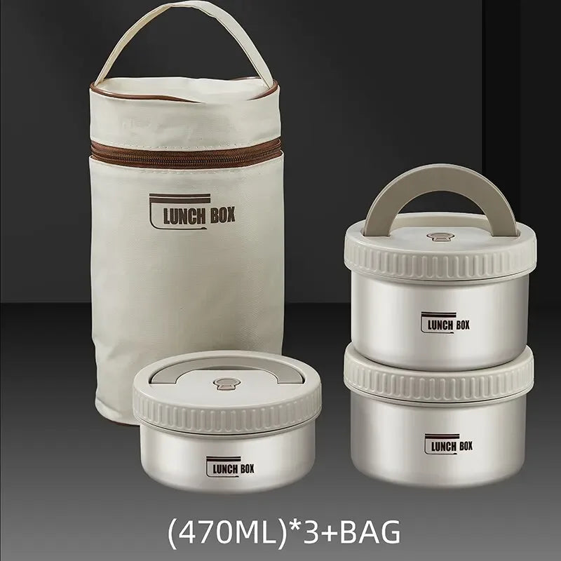 Lunch Box Portable Insulated Lunch Container Set Stackable Bento Stainless Steel Lunch Container - Luvia