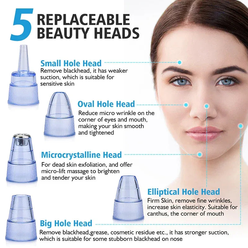 Electric Black Head Removal Face Vacuum Blackhead Instrument Blackhead Remover Vacuum Pore Cleaner - Luvia