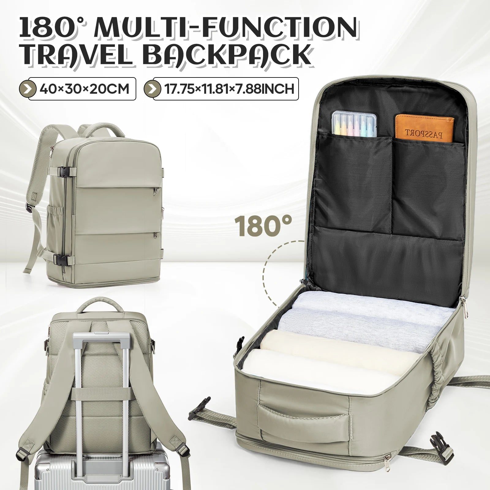 Airplane Travel Backpack 40x30x20, Hand Luggage Cabin Backpack Wizzair Carry-Ons  Commuter Bag, Multi Functional Casual Backpack