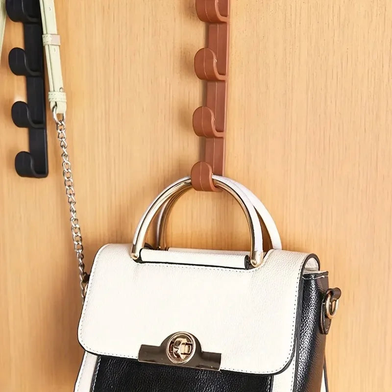 1pcs Bedroom Door Hanger Clothes Hanging Rack Over The Door Plastic Home Storage Organization Hooks, Purse Holder for Bags Rails