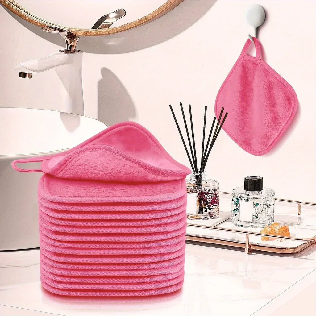 12PCS Microfiber Face Cloths Reusable Makeup Remover Cloth Makeup Towels Face Deep Cleaning Pads Skincare Beauty Tools - Luvia