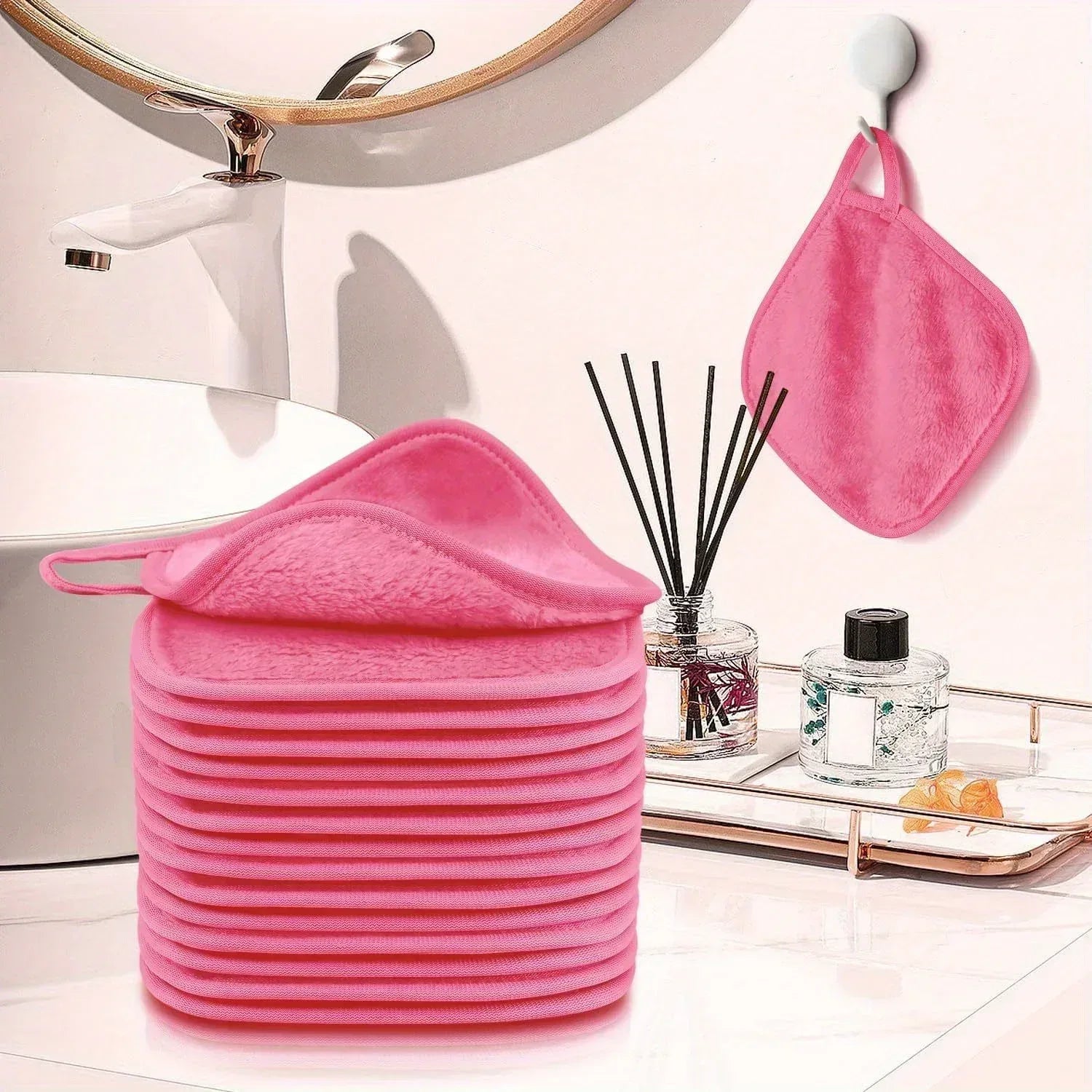 12PCS Microfiber Face Cloths Reusable Makeup Remover Cloth Makeup Towels Face Deep Cleaning Pads Skincare Beauty Tools - Luvia