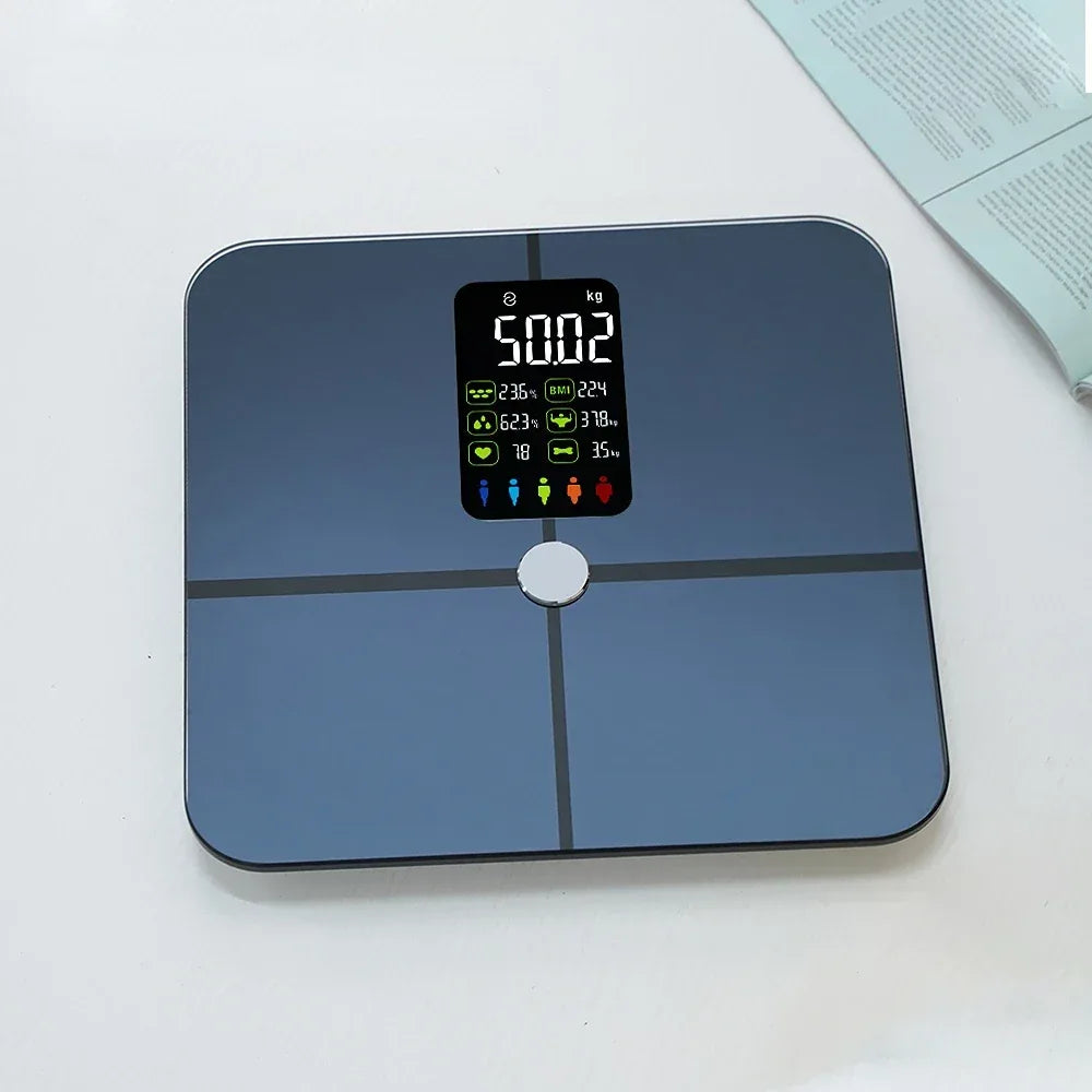 Smart BMI Scale Smart Digital Body Weighing Scale Body Fat Scale Body Composition Analyzer Weighing Scale Bathroom Weight Scale - Luvia