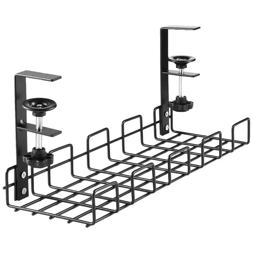 Cable Management Box Under Desk Cable Organizer Storage Shelf Desk Wire Management Cable Tray Under Desk No Drill Metal Rack For - Luvia