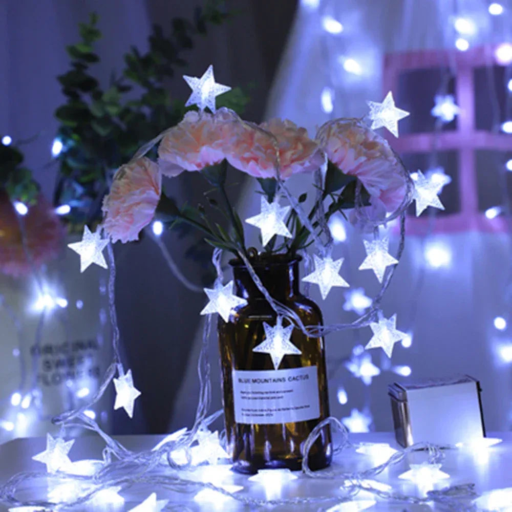 LED Star String Lights USB/Battery Operated Fairy Lights Christmas Garland For Party Wedding Home Outdoor Patio Decoration - Luvia