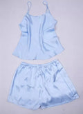 Women 100% Natural Silk 16 momme satin silk Camisole with Shorts Pajama Set Sleepwear M-2XL YM004 - Luvia