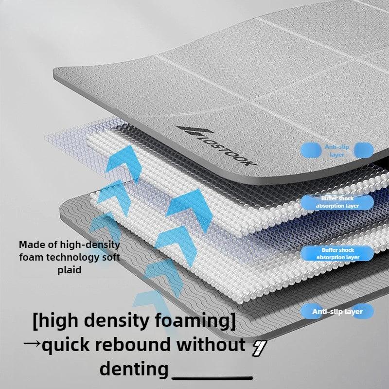 Extra Wide Yoga Mat Thick Foldable Non-Slip Quiet Exercise Mat for Home Workout Fitness 요가매트 - Luvia