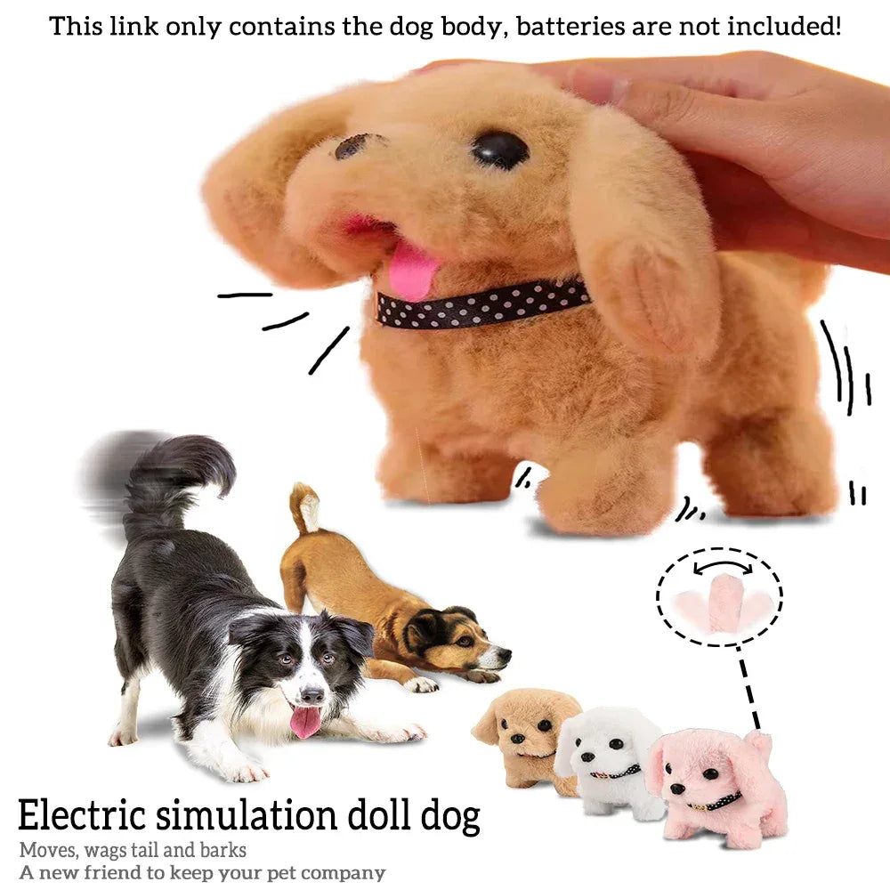 Pet Companion Battery Operated Toy Plush puppy pet electronic interactive toy walking barking wagging tail Simulation puppy - Luvia