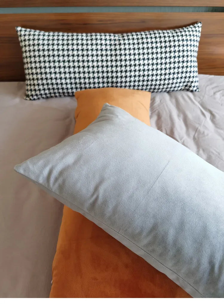 Rectangular Decorative Throw Pillow Cover 30*70cm/35*90cm Solid Color Velvet Waist Pillowcase Bedside Cushion Cover of Bedroom - Luvia