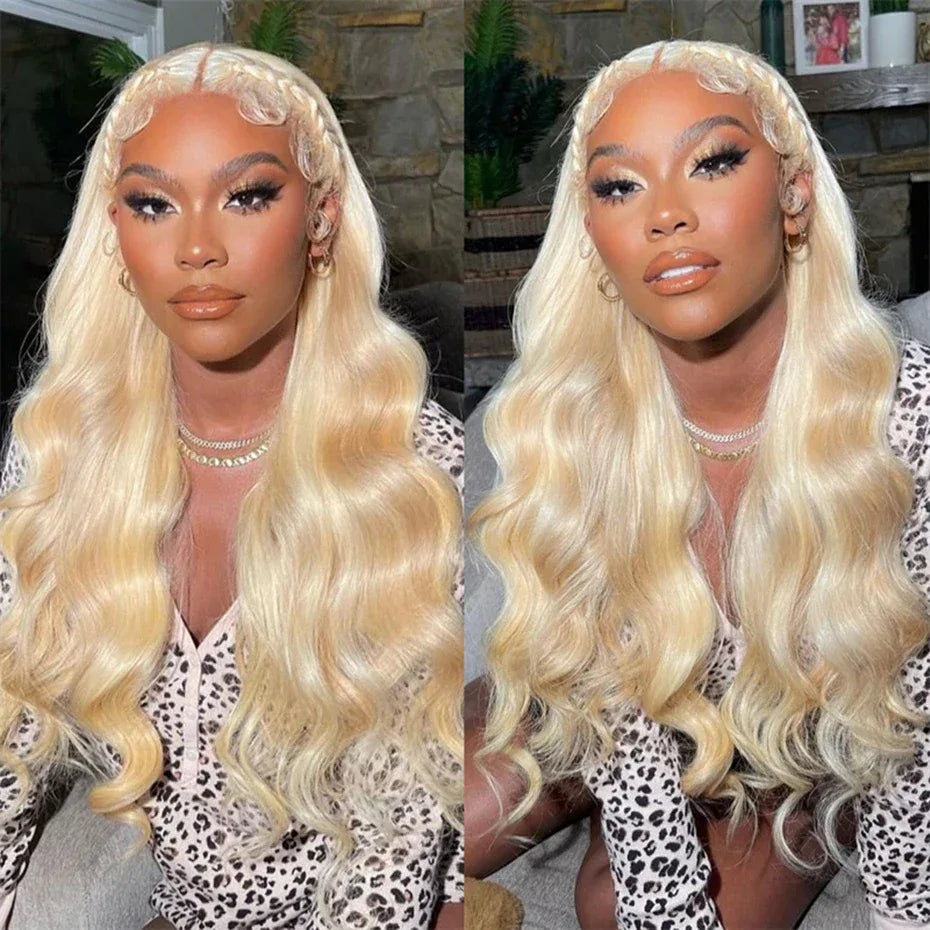13x6 Silver Grey Straight Lace Front Human Hair Wigs Pre Plucked 613 Blonde Body Wave Frontal Wigs For Women Brazilian Hair Wigs - Luvia