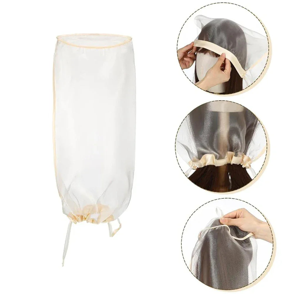 Wig Stand for All Wigs And Wig Storage Bags Adjustable Wig Bag with Drawstring Portable Travel Organizer for keep from Dirt Dust - Luvia