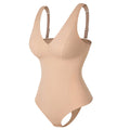 Shapewear Bodysuit Thong Body Shaper for Women Waist Trainer Corset Deep V Neck Slimming Underwear Built-in Bra Camisoles Tops - Luvia